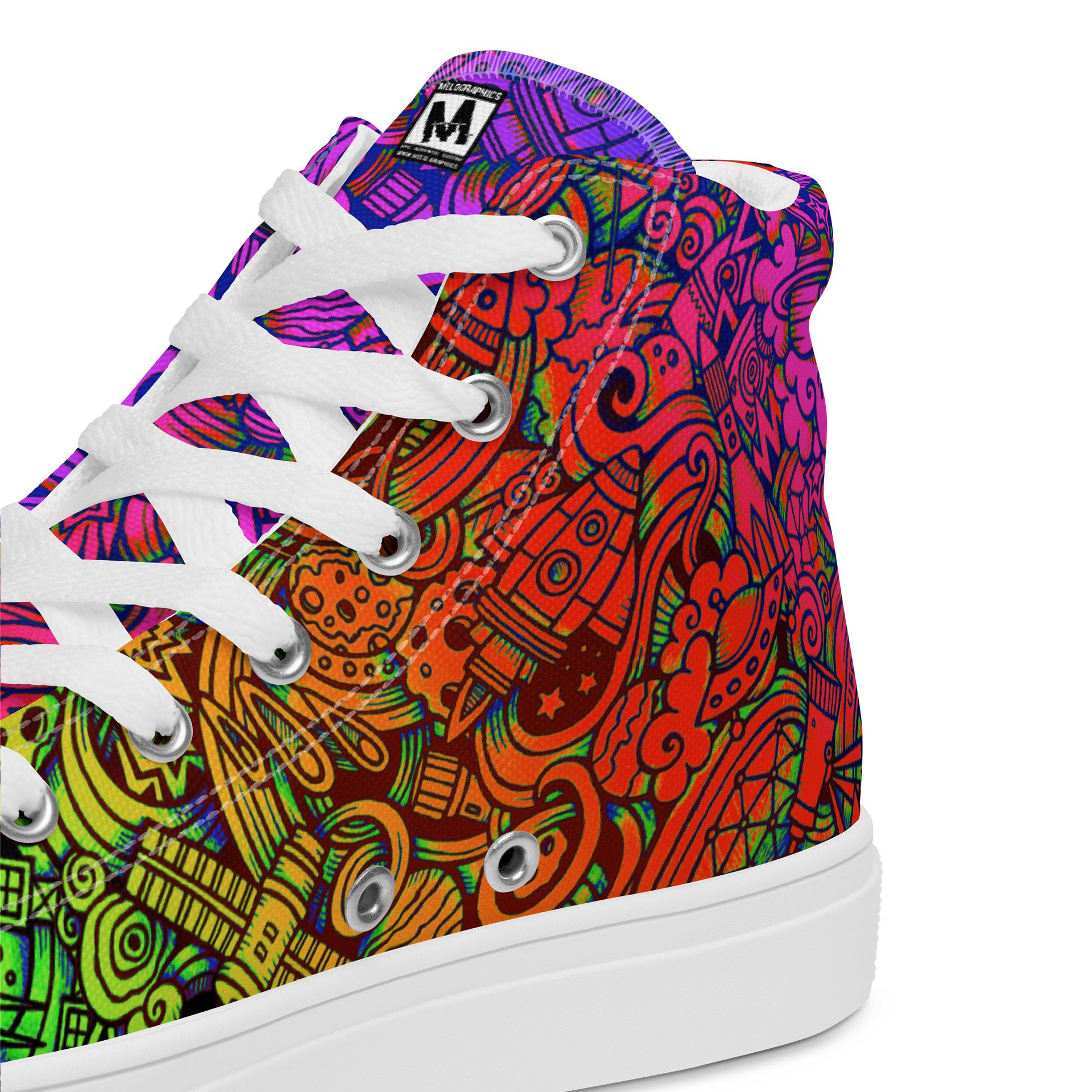 Rainbow Space Scribble - Women's High Tops | #MadeByMELO product image (5)