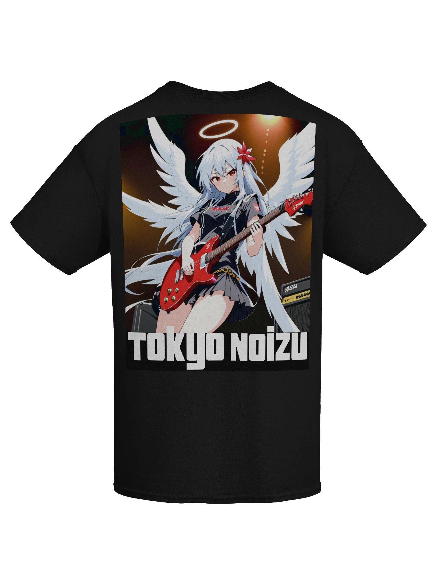 Japanese Streetwear Anime Angel Guitar Shirt product image (8)