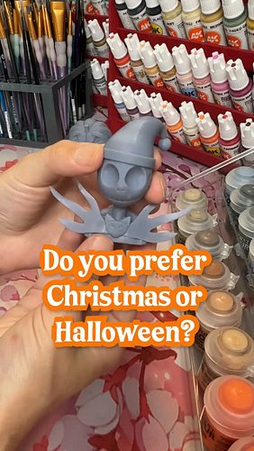 Do you prefer Christmas or Halloween? Jack Skellington is the best of both worlds! I painted this bust sent to us by Mojo Mod...