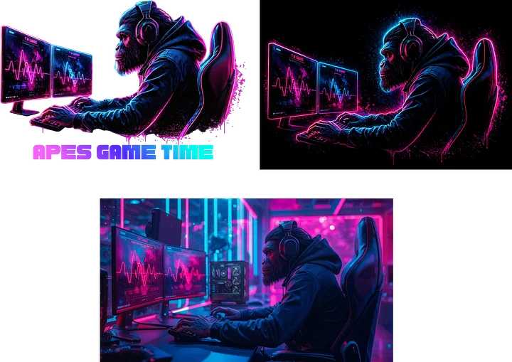 3 x Apes Game Time Desktop Backgrounds product image (1)