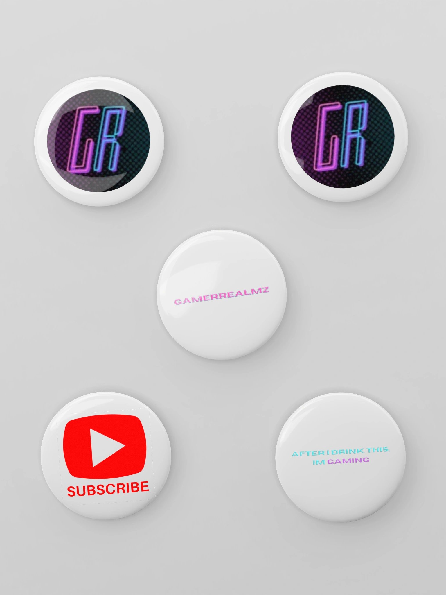 GamerRealmz Pin Buttons (Set of 5) product image (1)