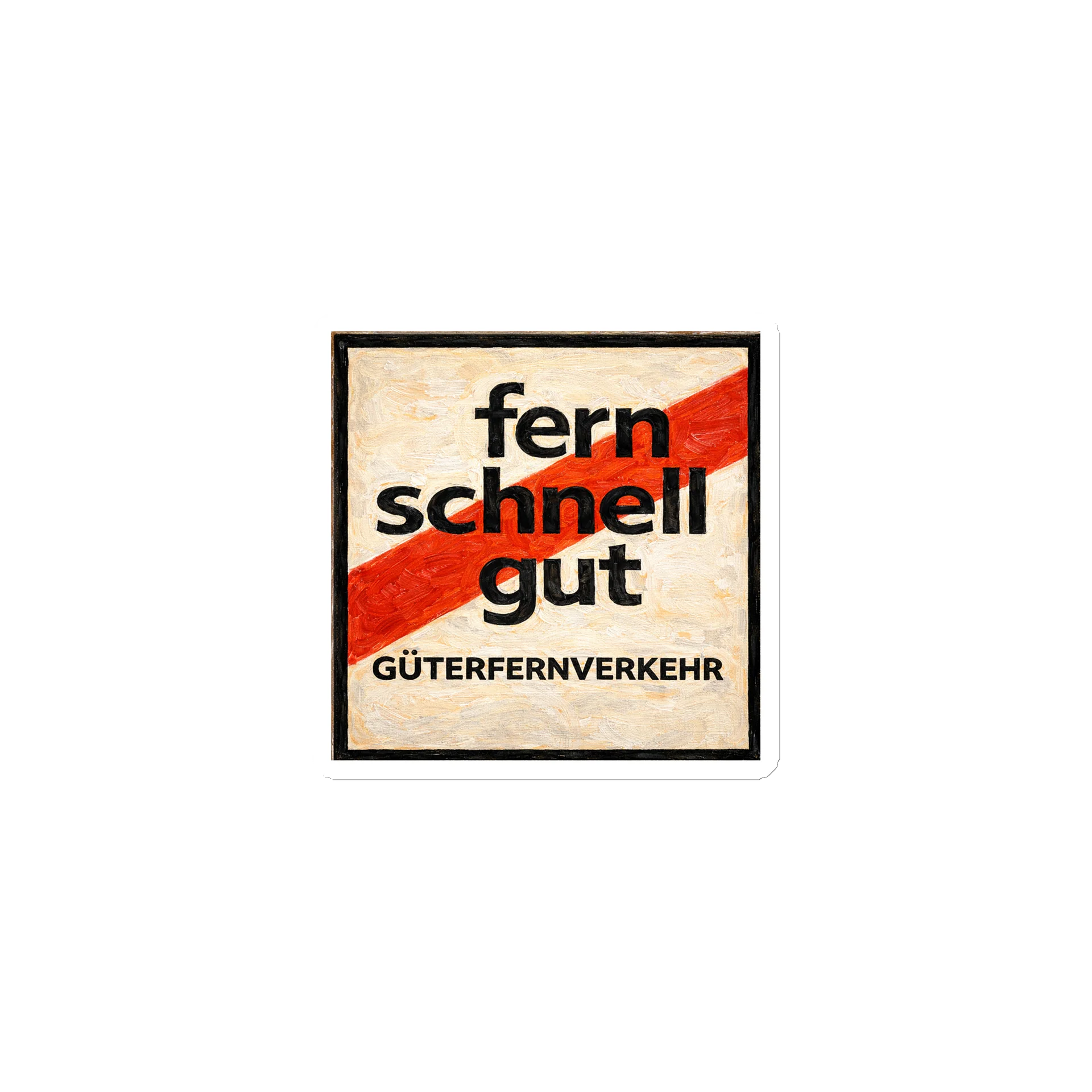 Die-Cut Magnet “Fern Schnell Gut” – Vintage Rail Freight Design product image (1)