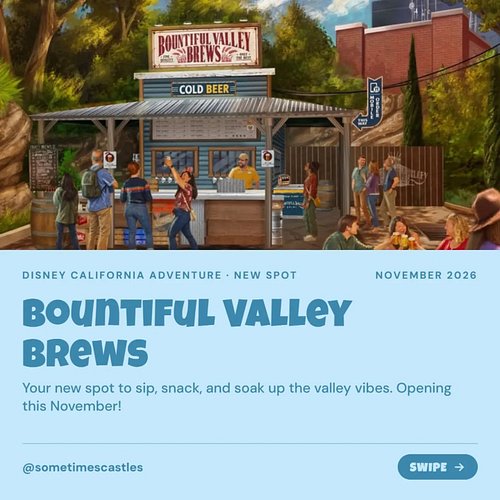 Bountiful Valley Brews opens the November in California Adventure! Between Carthay Circle and Avengers Campus, it's a spot we...