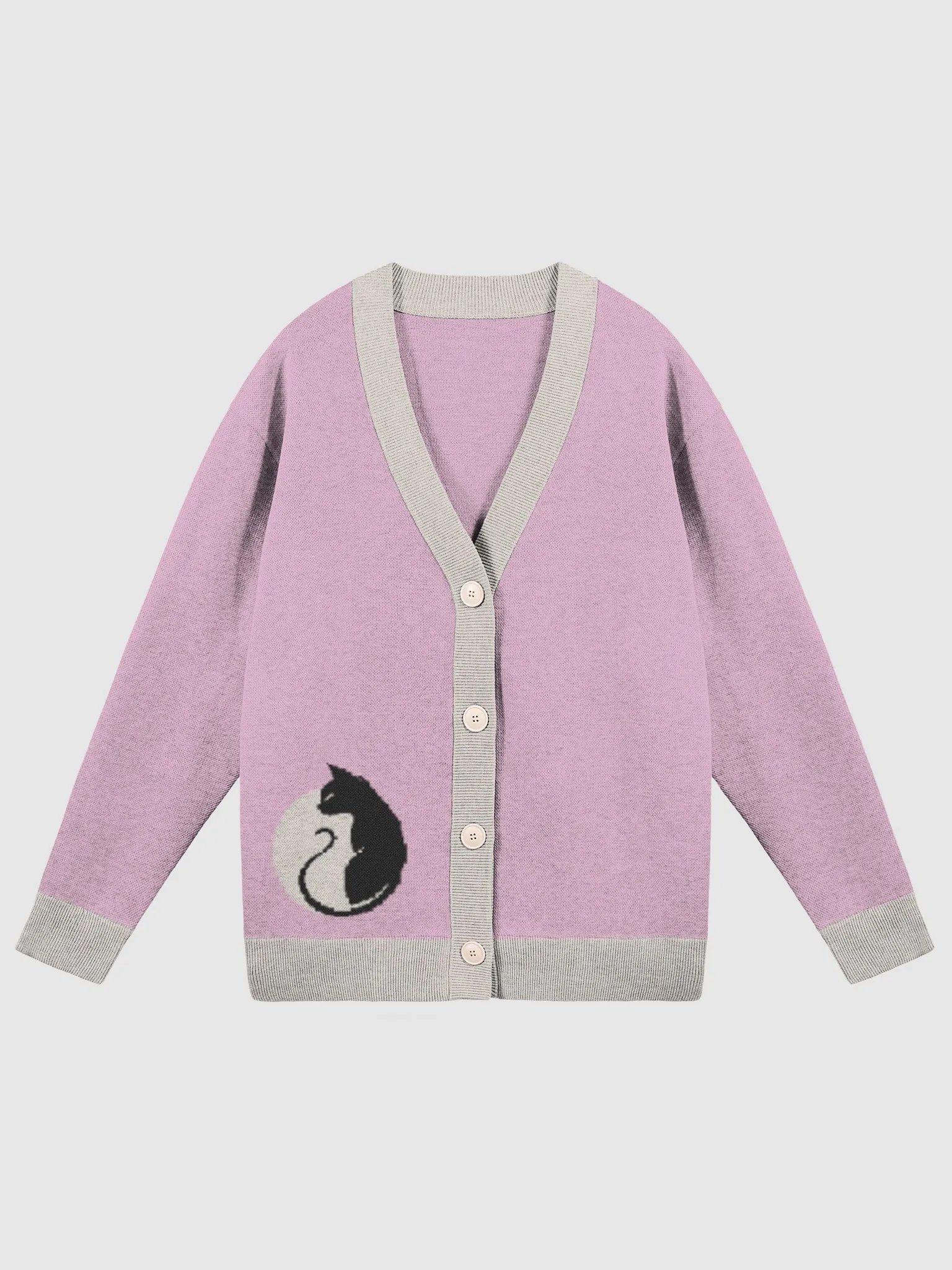 KawaiKitten Basic Pastel Knitted Cardigan product image (1)