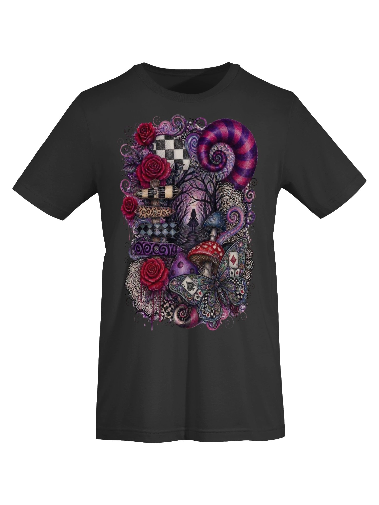 Dark Alice Wonderland Shirt, Psychedelic Forest Whimsigoth Collage product image (6)