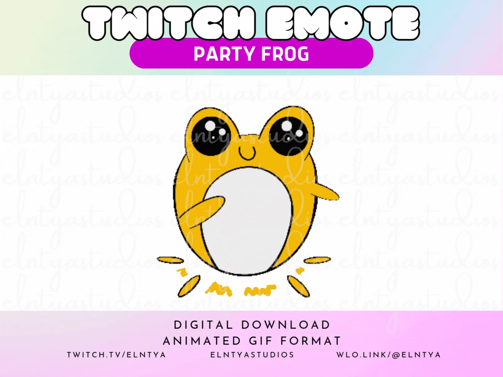 Kawaii Party Rave Animated Frog product image (1)