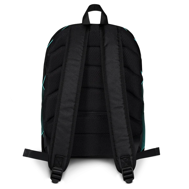 Black with teal design quadimus prime backpack. product image (2)
