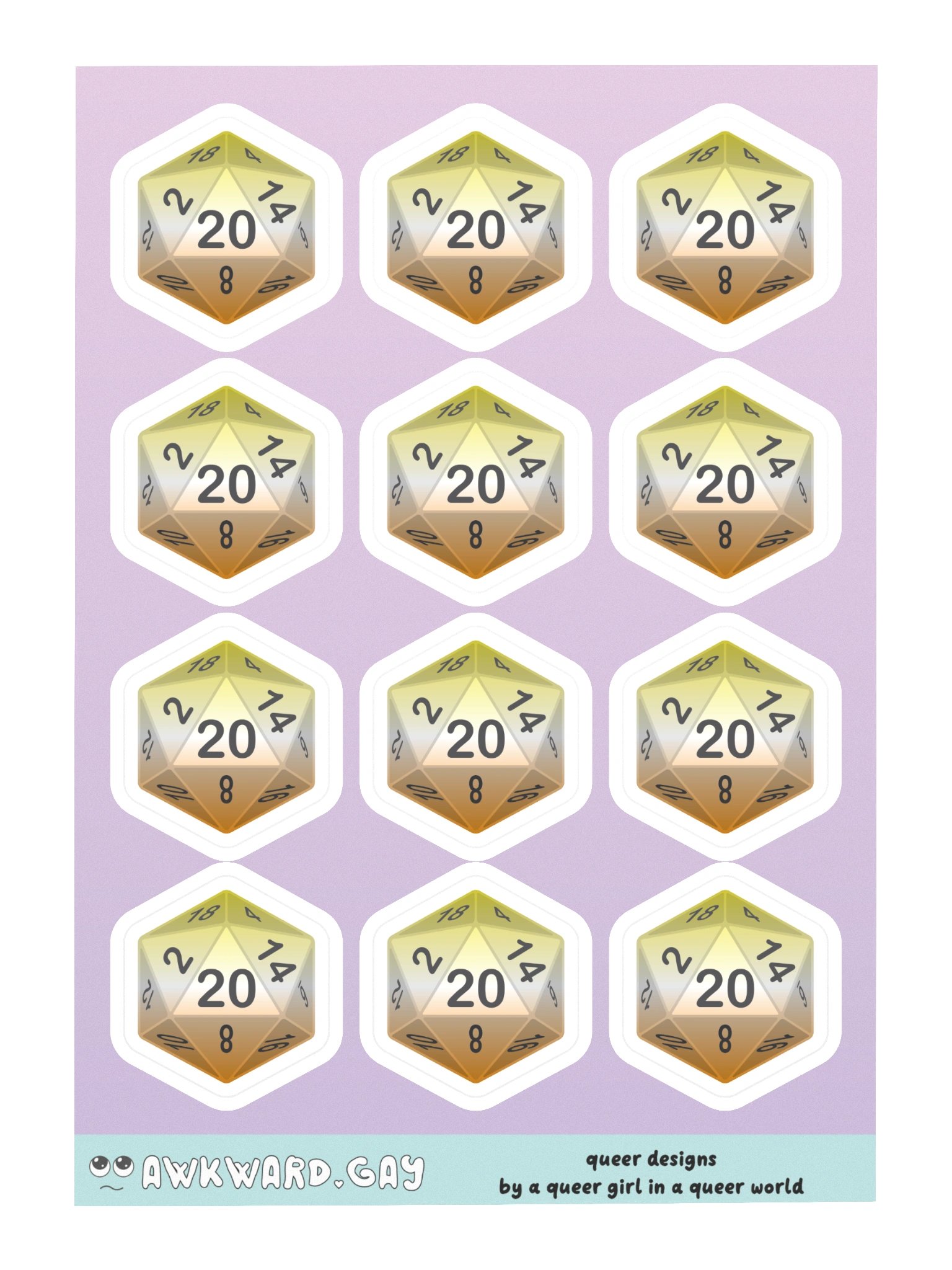 Maverique Pride D20 Sticker Sheet product image (3)