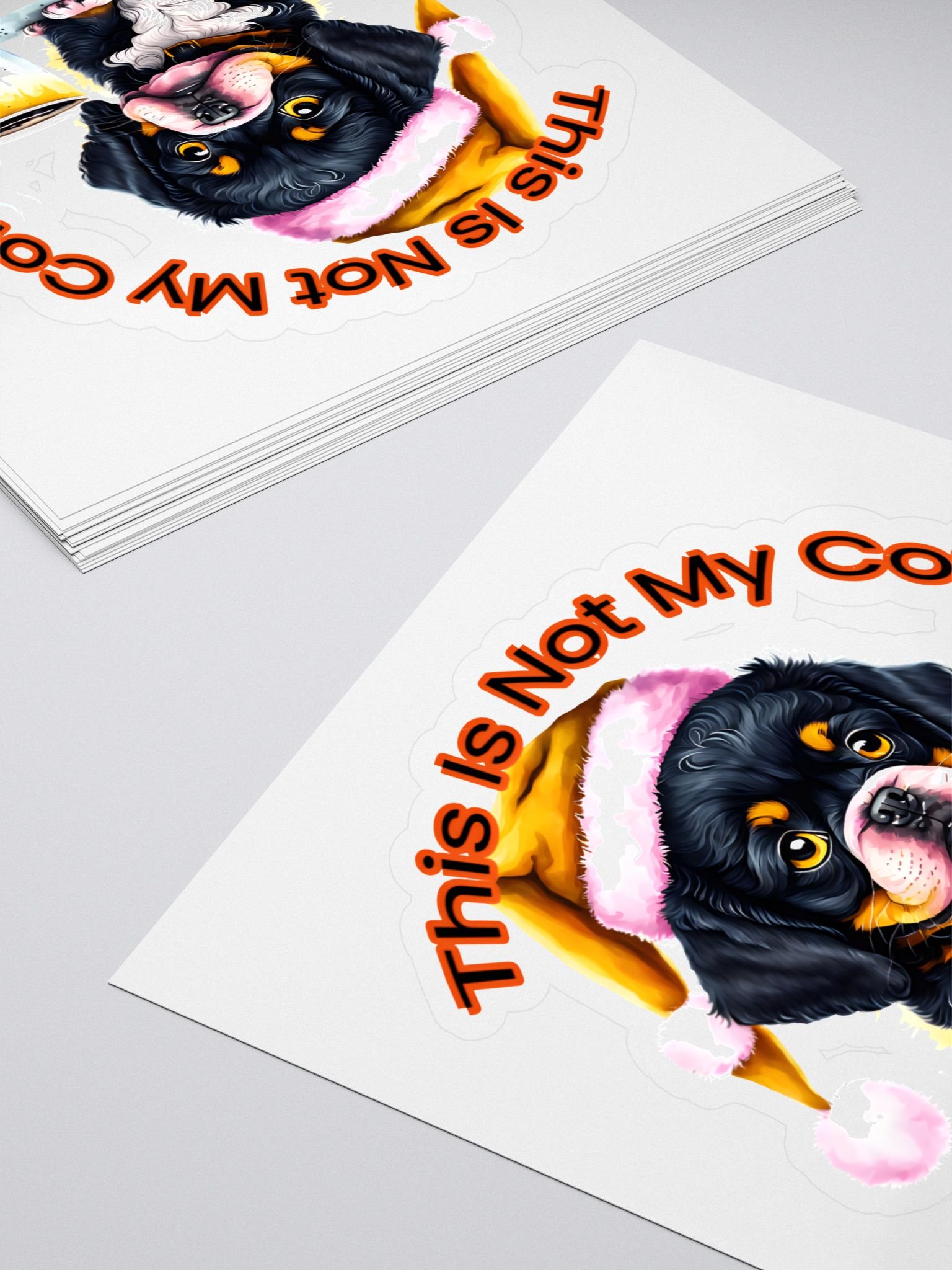 Sad Puppy - Not My Coffee Santa Paws Kiss Cut Stickers product image (4)