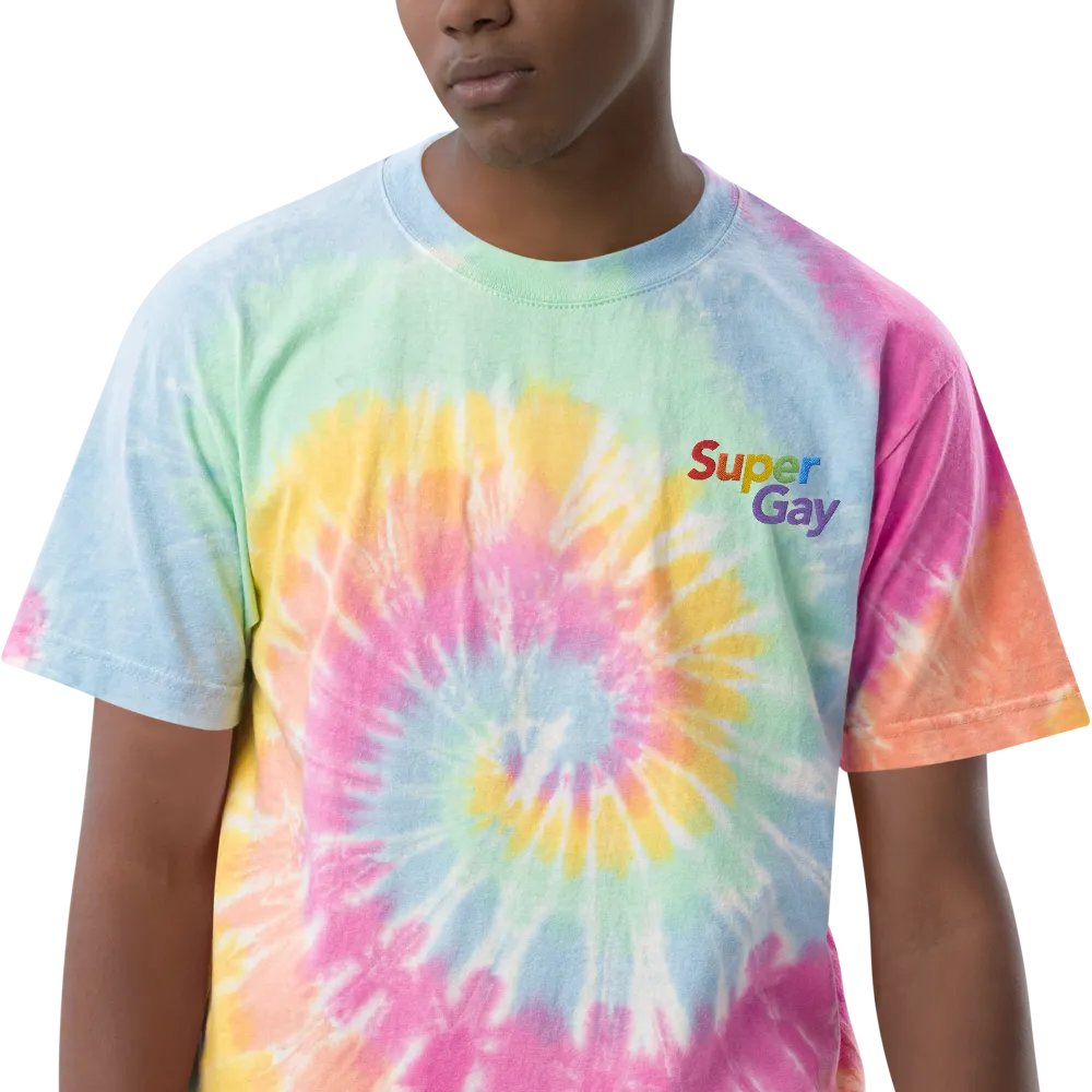 Super Gay Rainbow Tie-Dye Shirt product image (4)