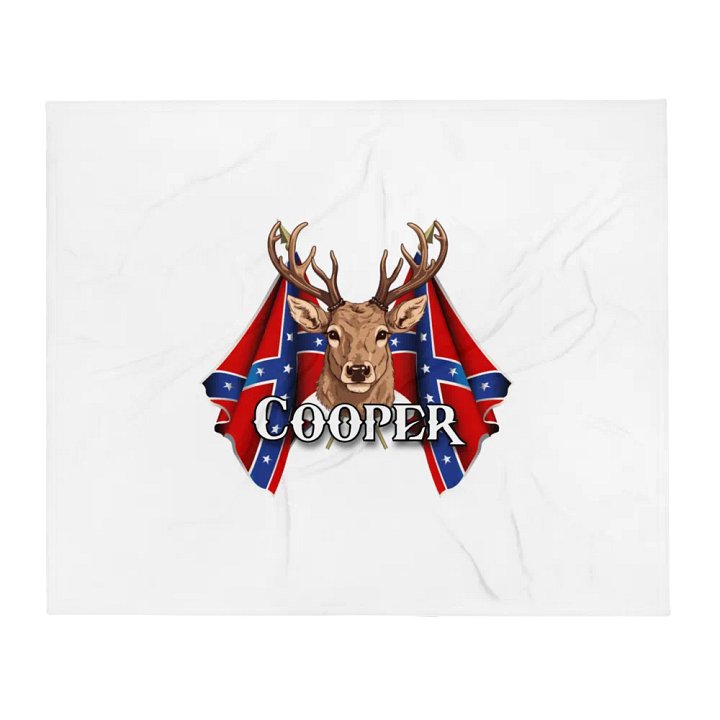 "Cooper" Last Name Rebel Redneck Deer - Throw Blanket product image (1)