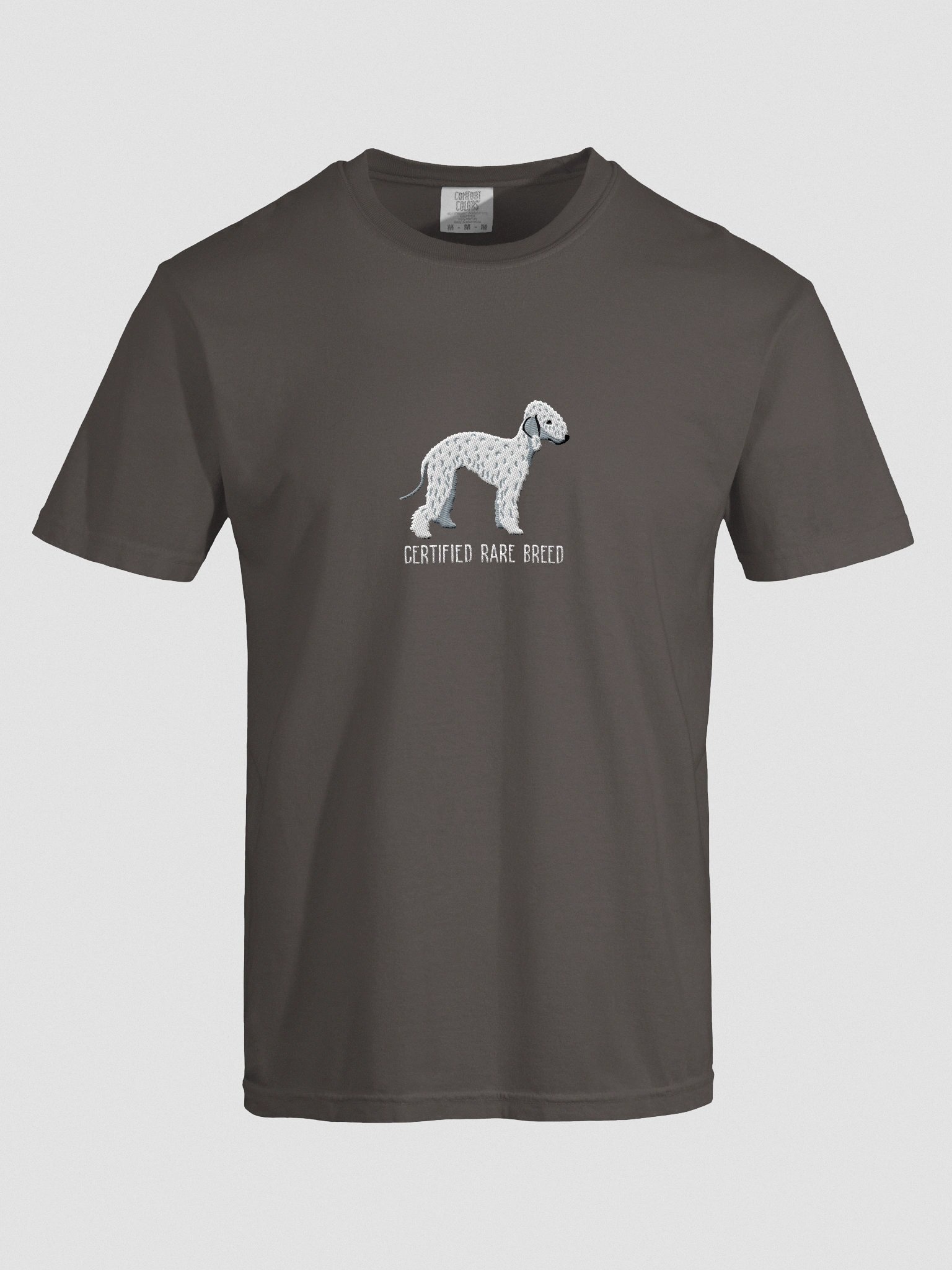Certified Rare Breed T-Shirt(Embroidered) of a Bedlington Terrier(White) product image (10)