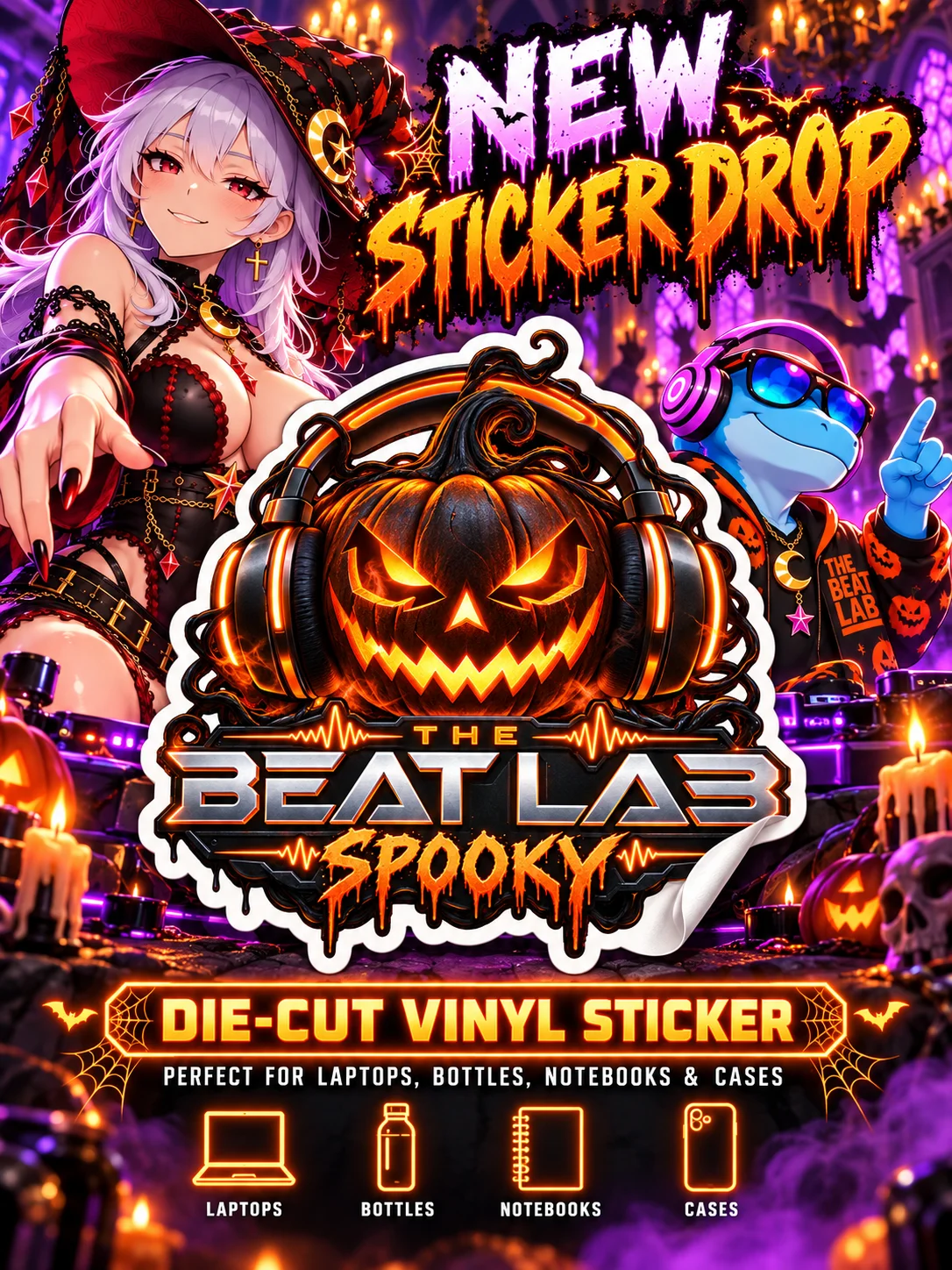 The Beat Lab Spooky 🎃 | Halloween Die-Cut Sticker product image (1)