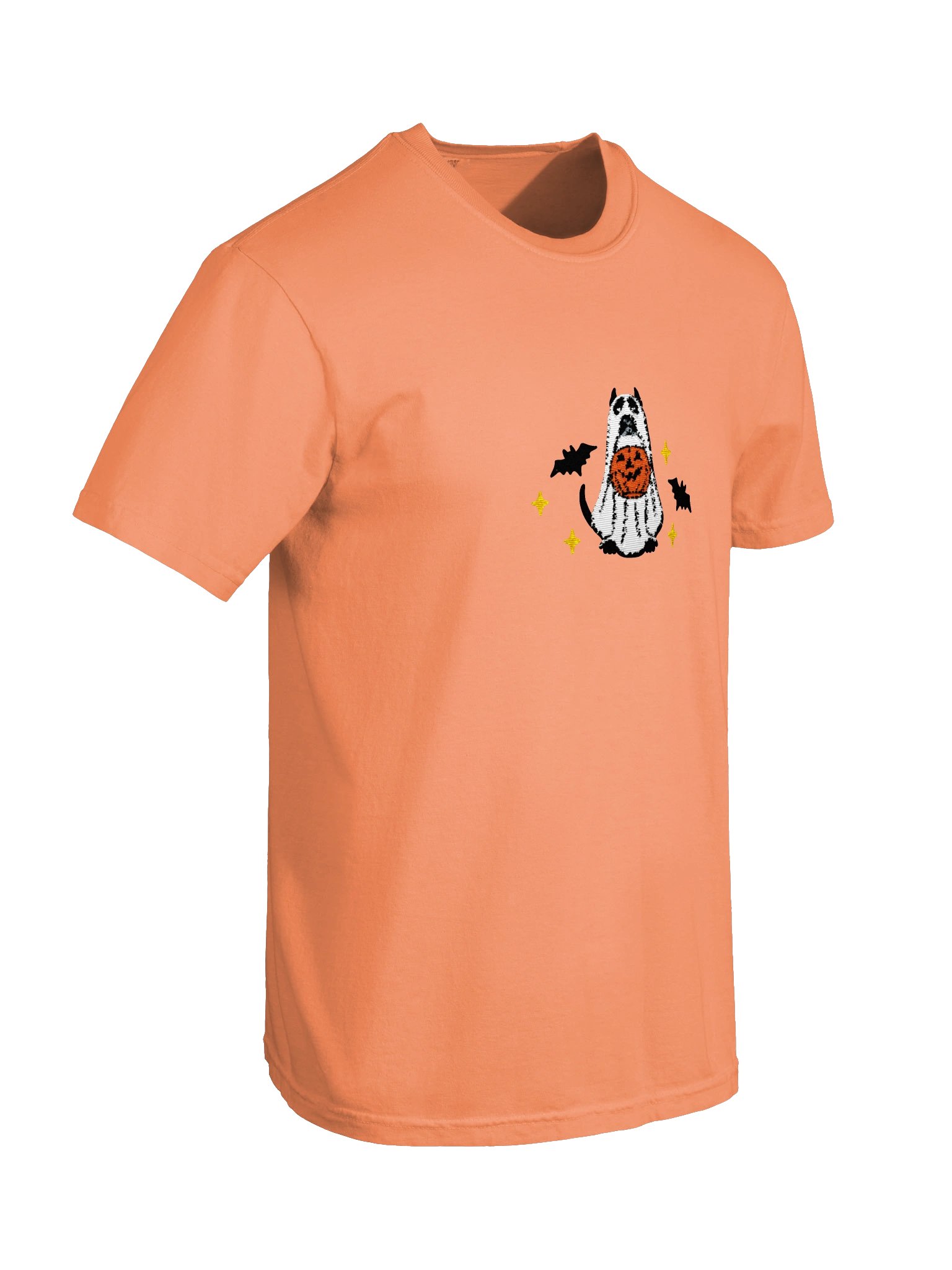 Halloween Pit Bull/ Staffordshire Terrier(Black, Cropped Ears) Embroidered T-Shirt product image (30)