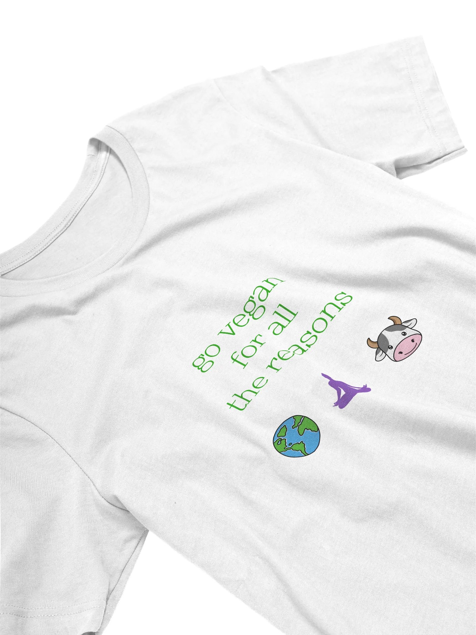 “Go Vegan for all the Reasons” Unisex White T-Shirt product image (3)