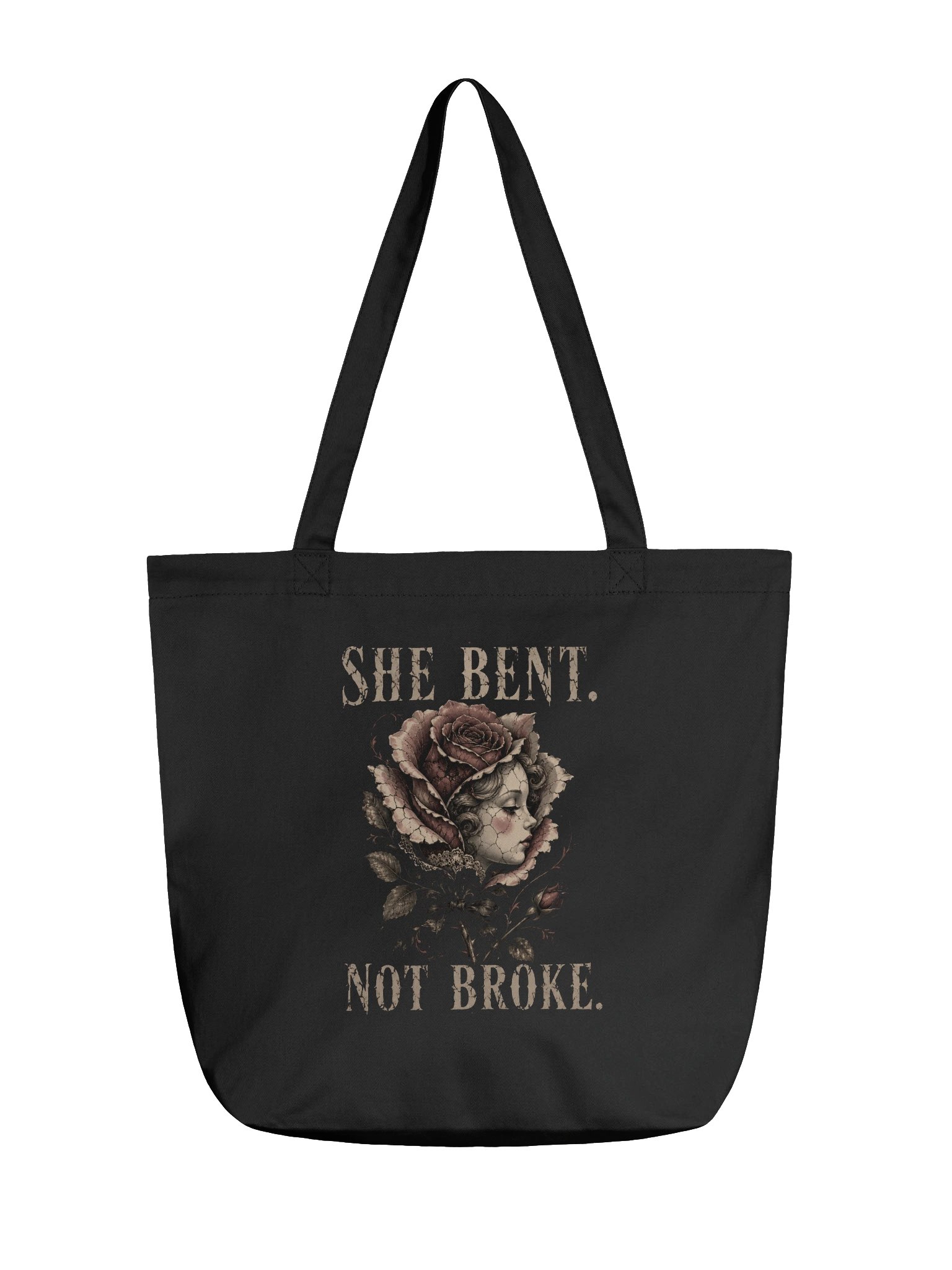 She Bent. Not Broke. Vintage Rose Organic Tote product image (3)