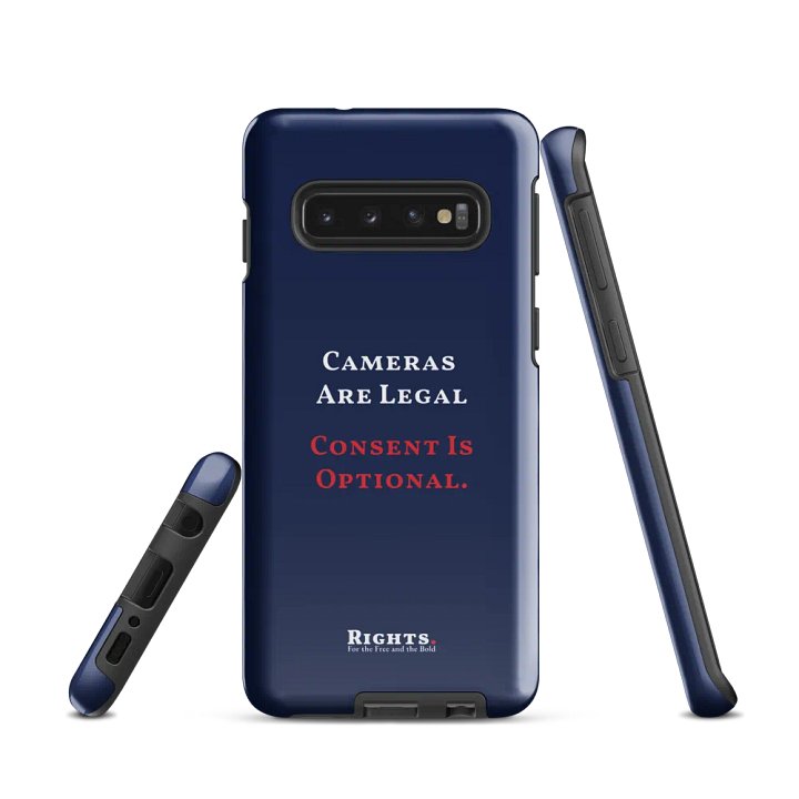 Cameras Are Legal Consent Is Optional. Samsung® Tough Case in Blue product image (1)