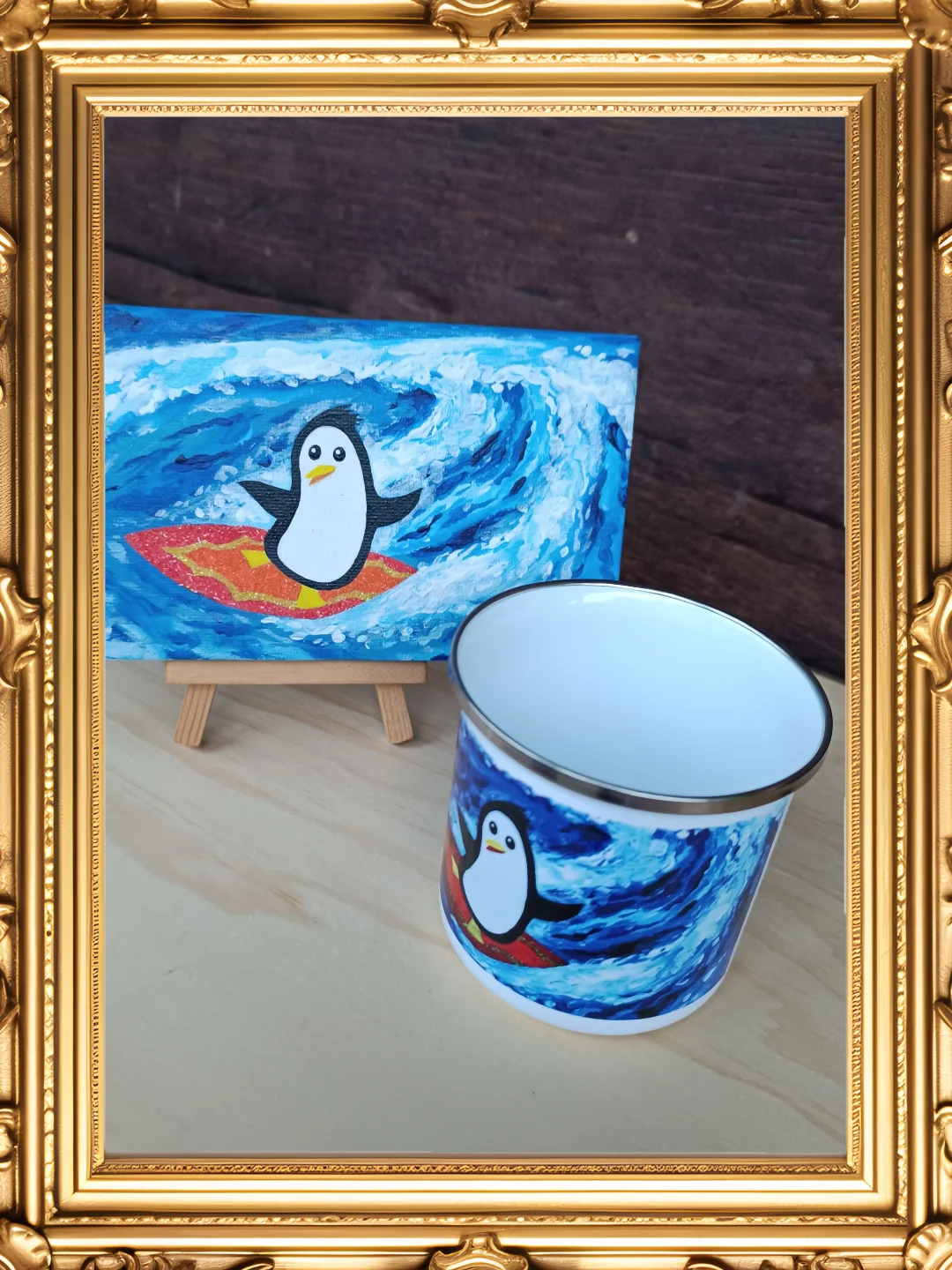 Surfing Penguin Enamel Mug product image (5)
