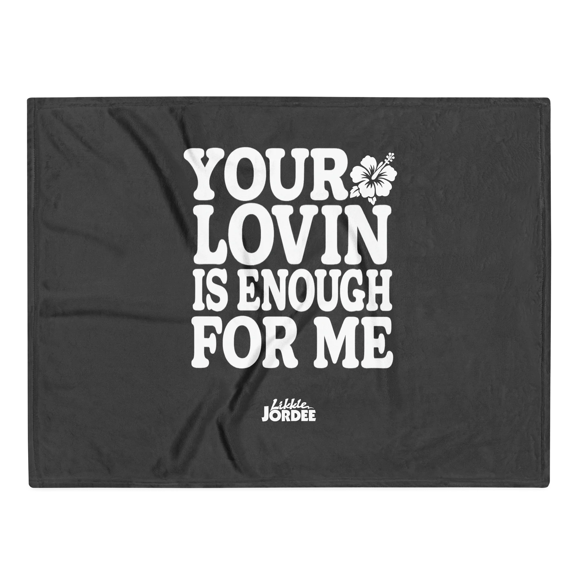 "Your Lovin' is Enough" Throw Blanket in Eclipse product image (1)
