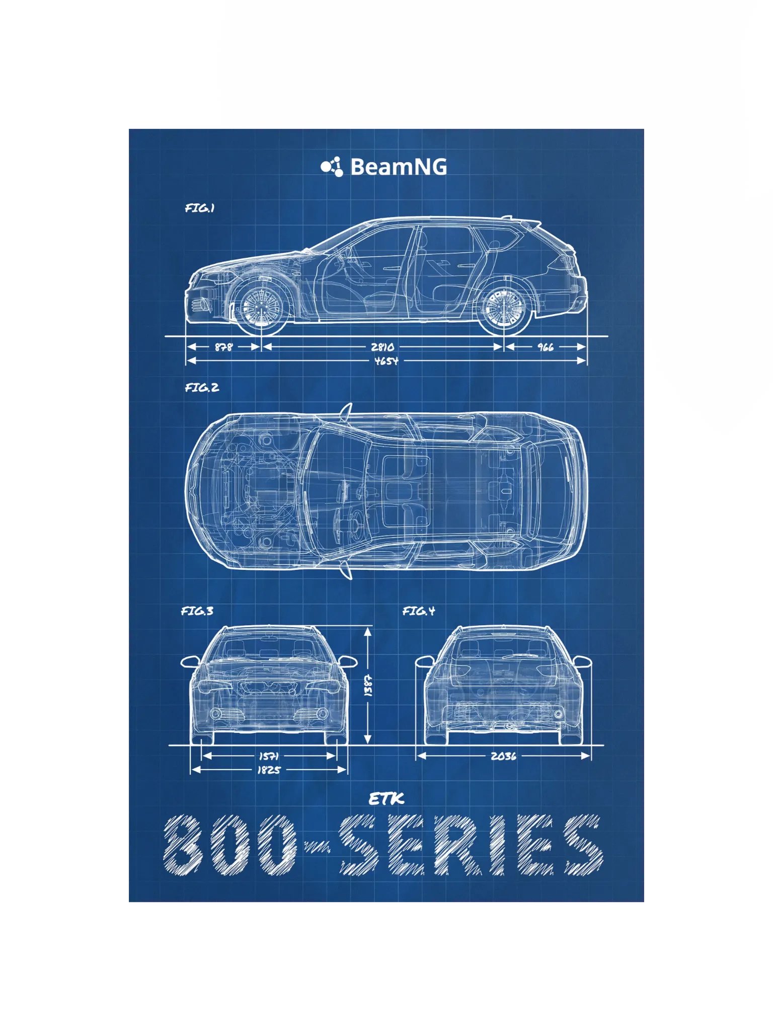 ETK 800-Series Blueprint Poster product image (2)