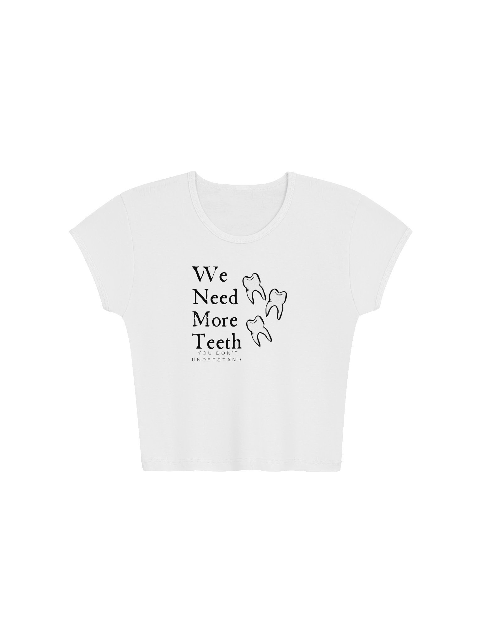 We need more teeth | LA Apparel Womens Baby Rib Crop Top product image (1)