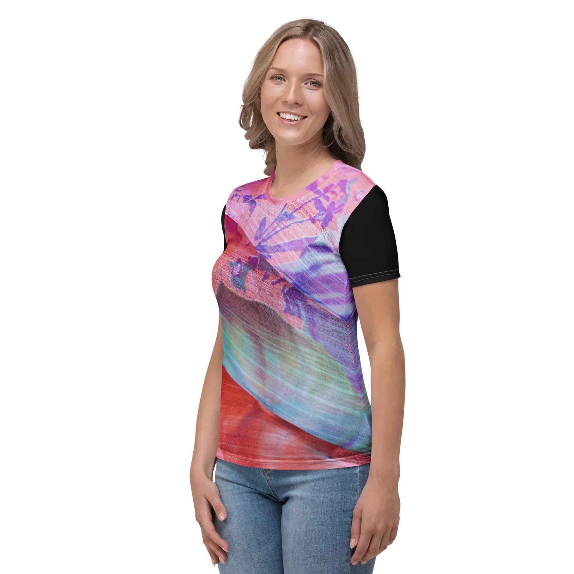 Paradise Breeze Black Women's Print T-Shirt product image (4)