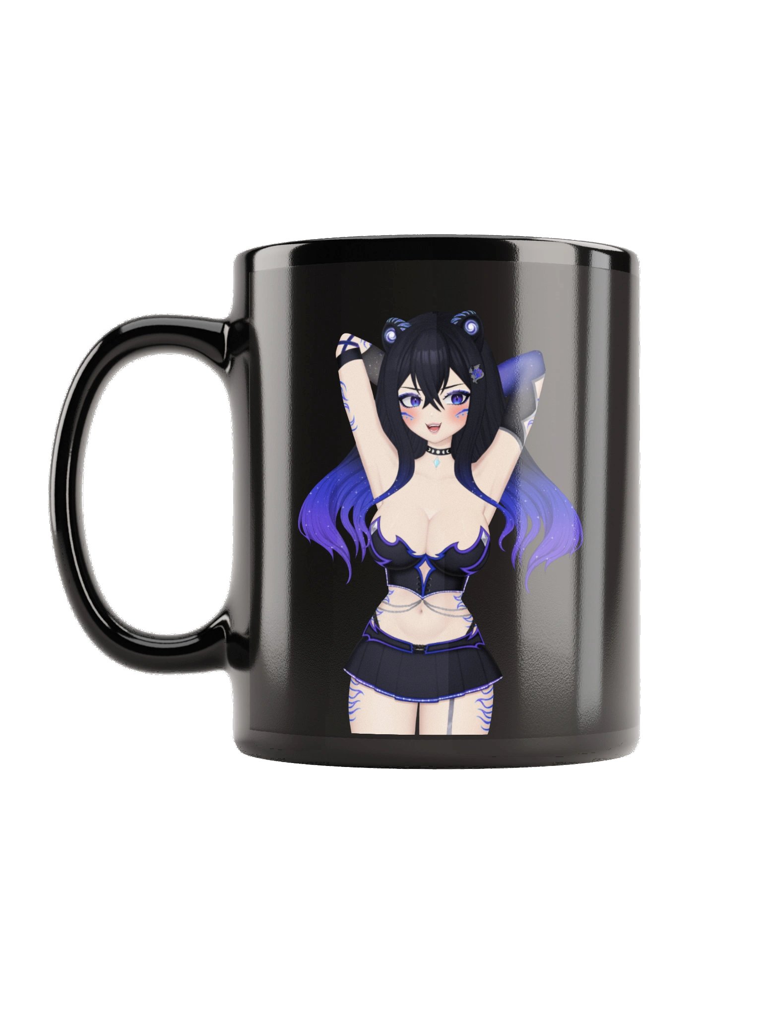 Arms Up - Cold and Hot | Black Glossy Mug product image (1)