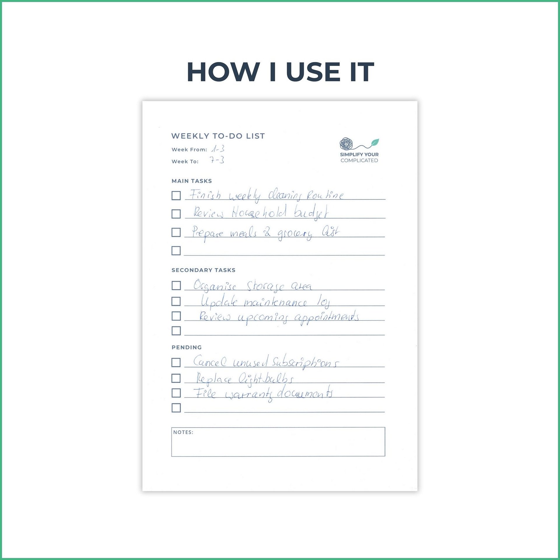 Weekly To-Do List Portrait product image (3)
