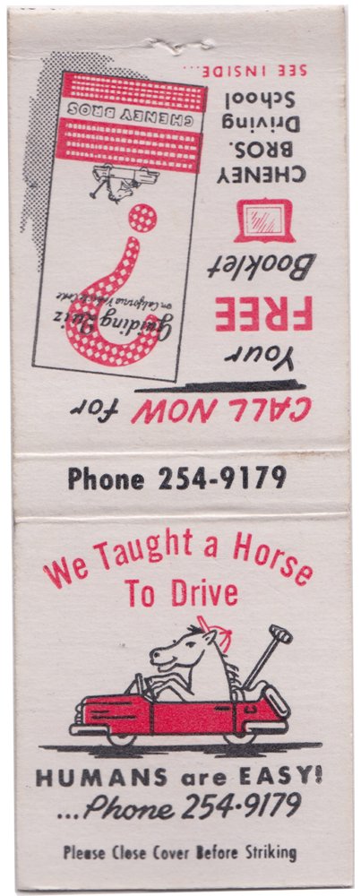 HORSE DRIVE MATCHBOOK POSTER product image (1)
