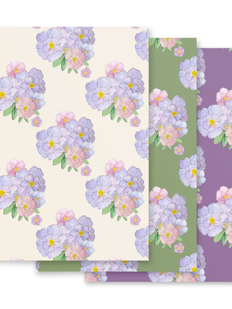 Gingham Blossoms Wrapping Paper Set of 3 Sheets product image (12)
