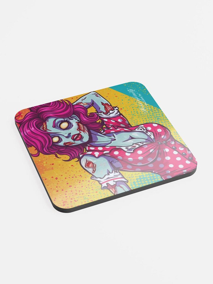 V2 Zombie Pinup Glossed Cork Coaster product image (2)