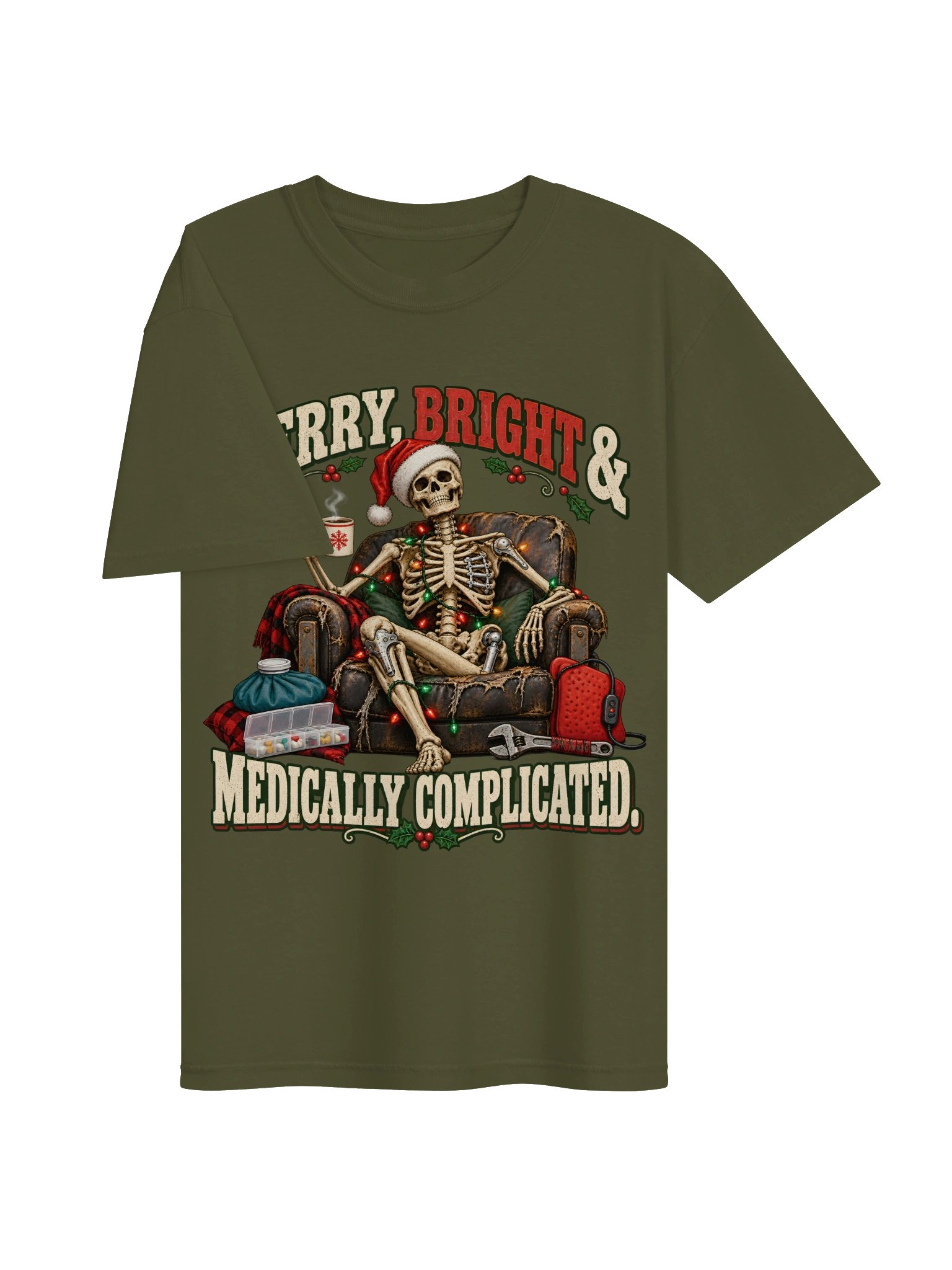Funny Medical Christmas Shirt — Merry, Bright & Medically Complicated | Broken Sleigh™ product image (4)