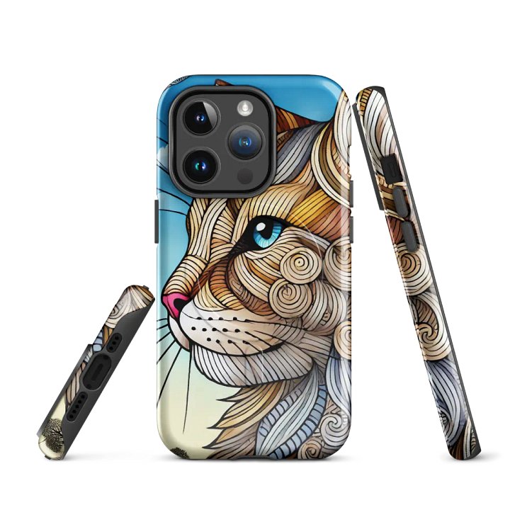 MagSafe® Tough Case for iPhone® | Feline Harmony: AI-Designed Cat Mandala Motif product image (3)