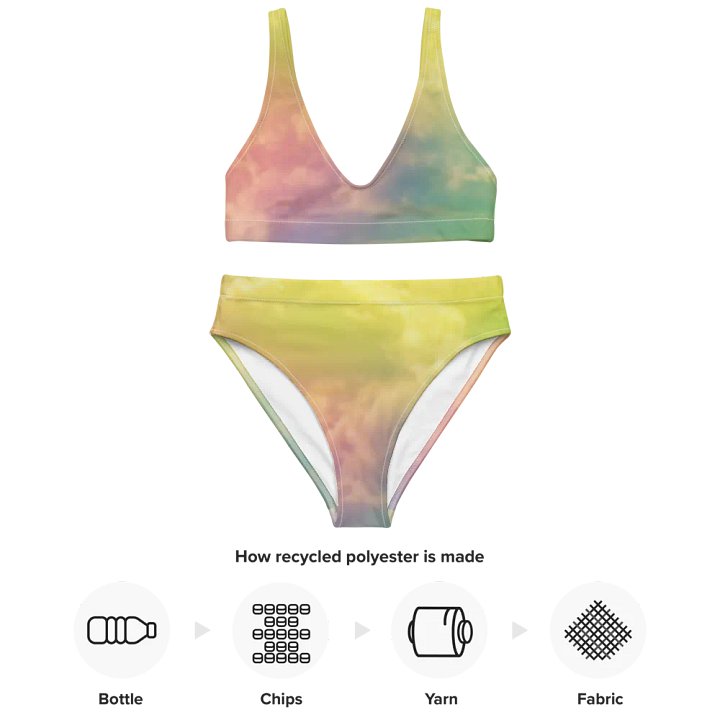Blur cloud rainbow Design High Waisted Bikini - V12 product image (2)