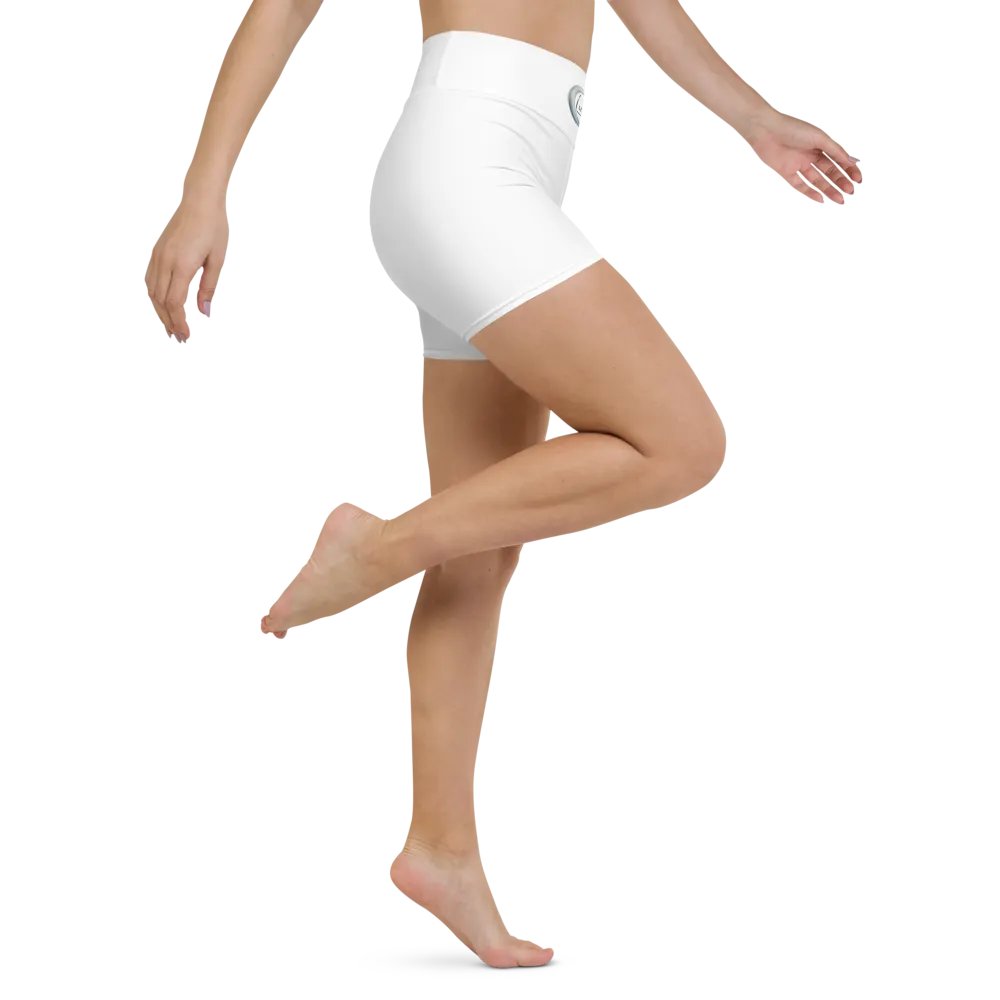 Luna All-Over Print Yoga Shorts - White - High-Waisted and Stylish product image (5)