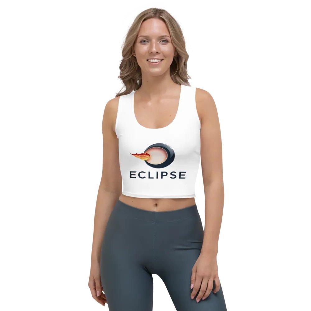 Eclipse Women's Crop Top T-Shirt - Stylish White with Cosmic Design product image (1)