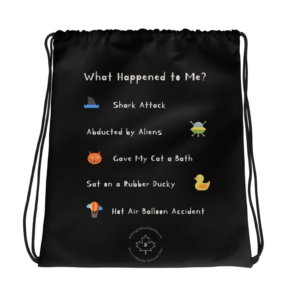 WHAT HAPPENED TO ME ? (2025 Edition): String Backpack, Pure Black product image (1)