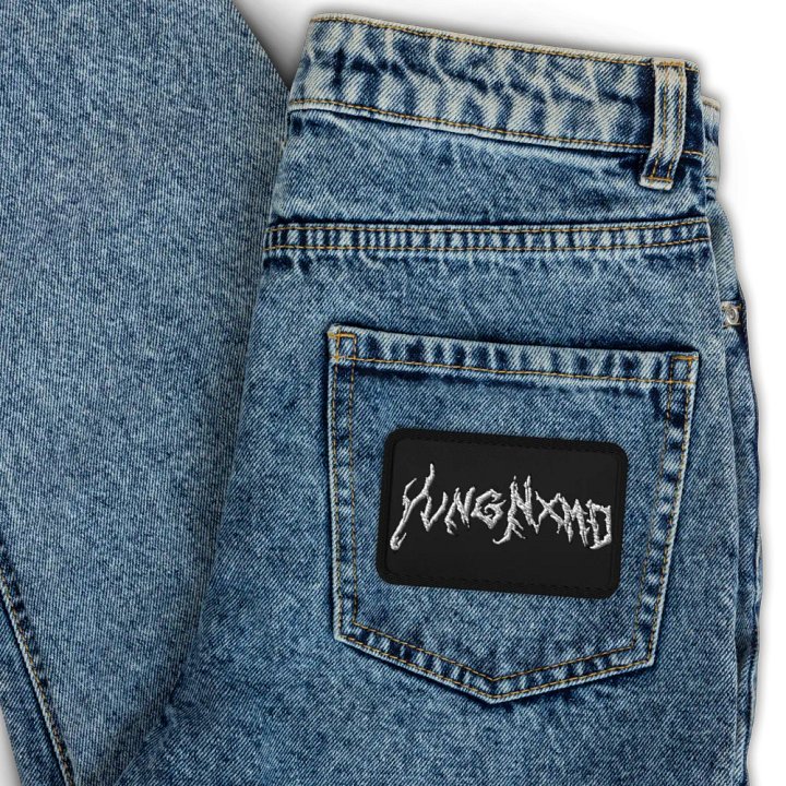 YvngNxmd White Script Logo Patch product image (2)