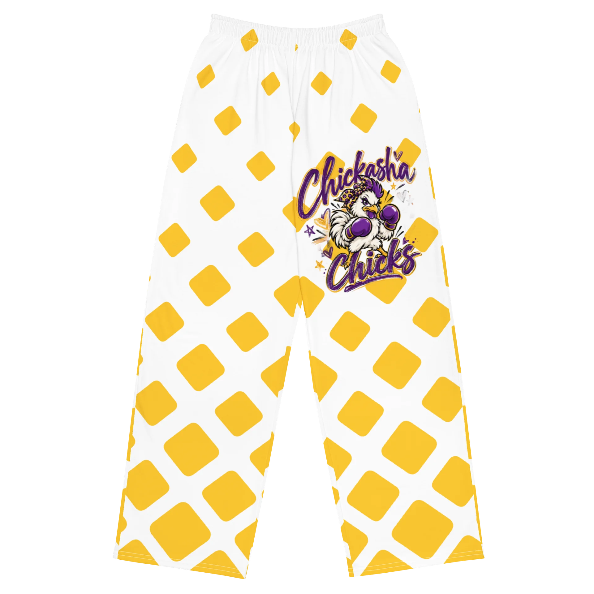 Chickasha Fighting Chicks Gold Polka Dot Wide-Leg Sweatpants product image (1)
