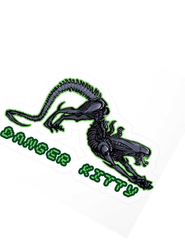 Alien Kitty Kiss Cut Stickers product image (2)
