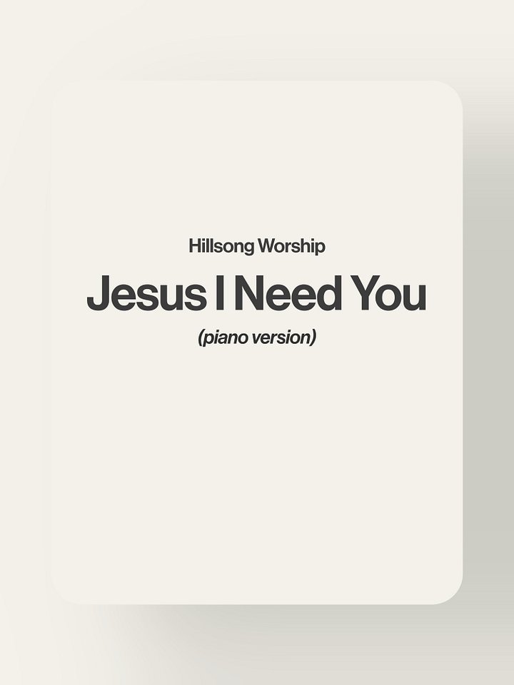 Jesus I Need You - Hillsong Worship product image (1)
