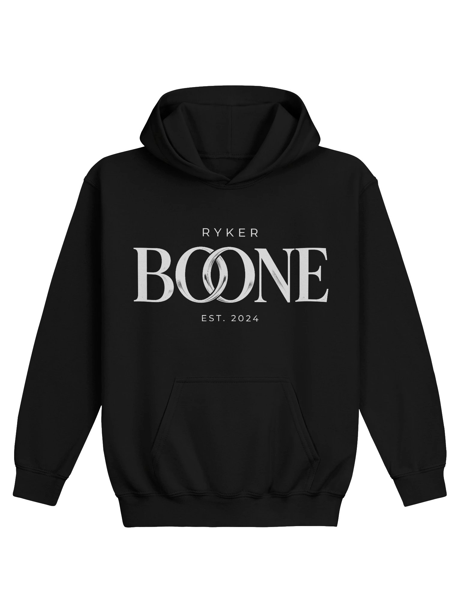 Ryker Boone Youth "Backroad Kid" Heavy Blend Hoodie (Black/White Logo) product image (1)