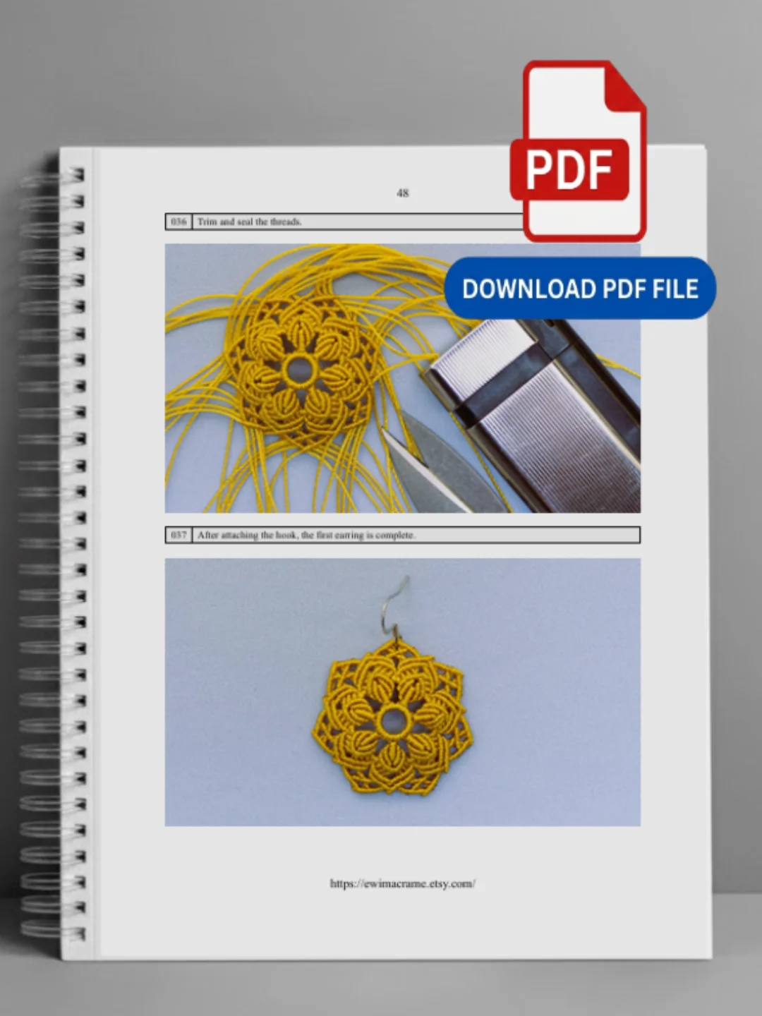 Micro Macrame Mandala Flower – Photo Tutorial product image (6)