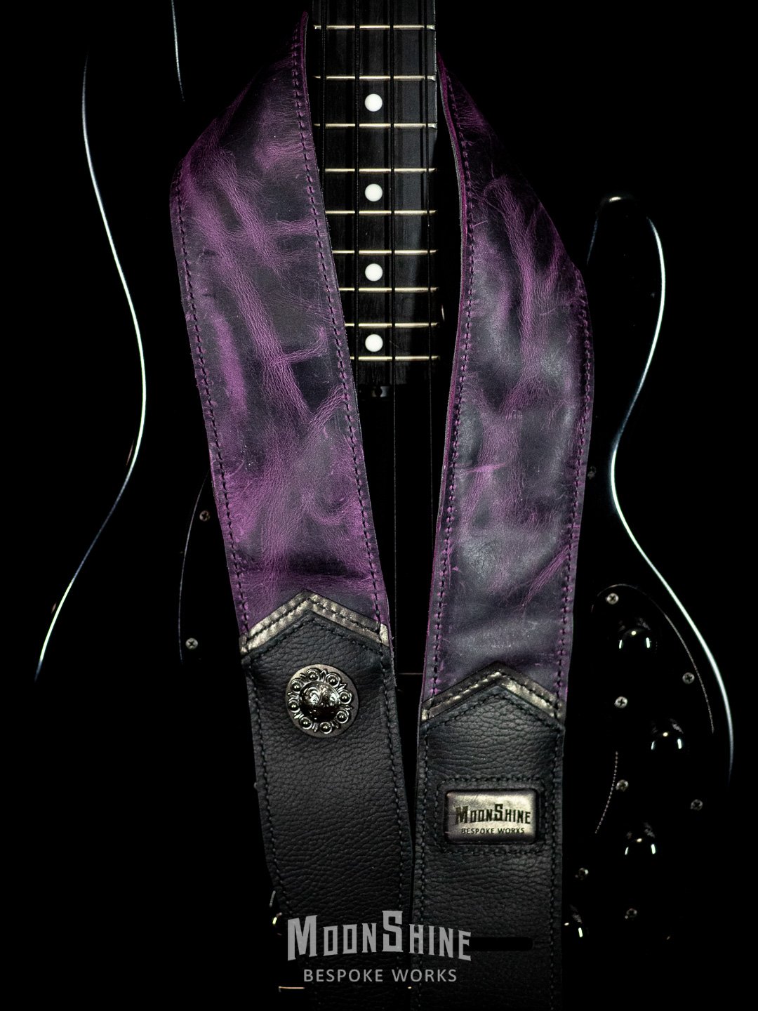 Purple Oil Tan Chevron Padded Guitar Strap product image (6)