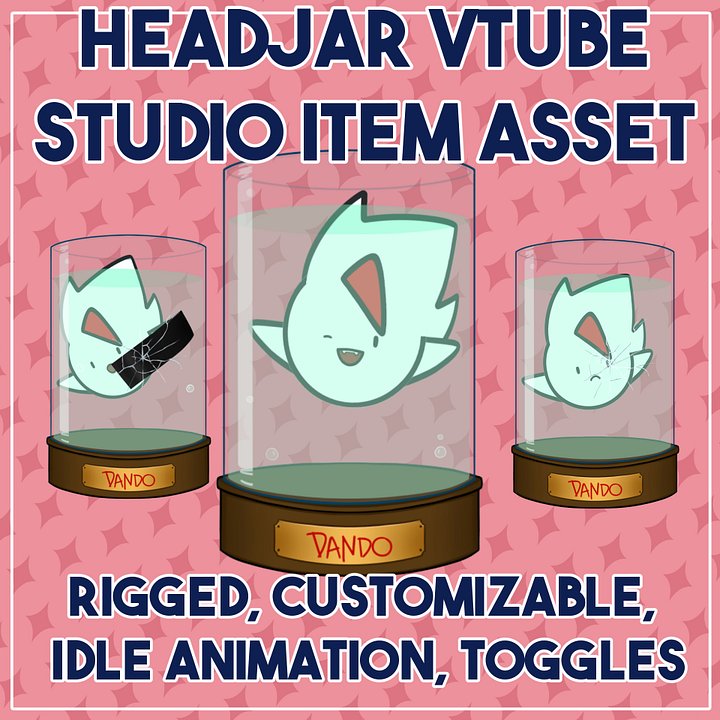 Head Jar Vtuber Live2D Asset - Vtube Studio Item - Fully Rigged and animated product image (1)