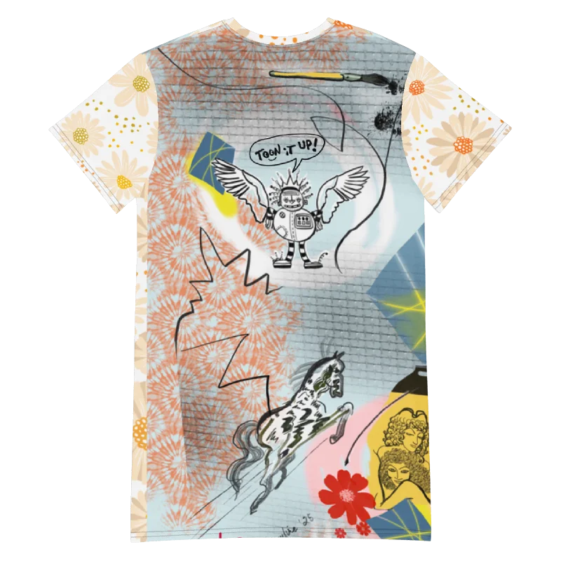 Toon it Up! T-Shirt Tunic Dress 'Robot Story' product image (2)
