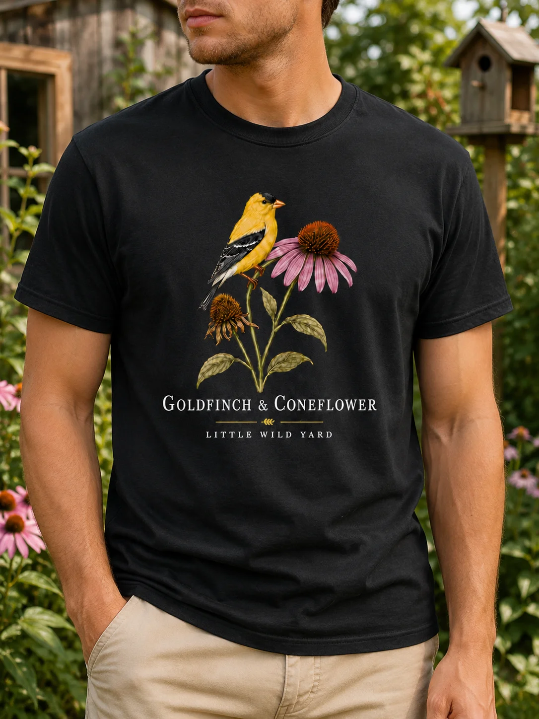 Goldfinch & Coneflower T-shirt product image (3)