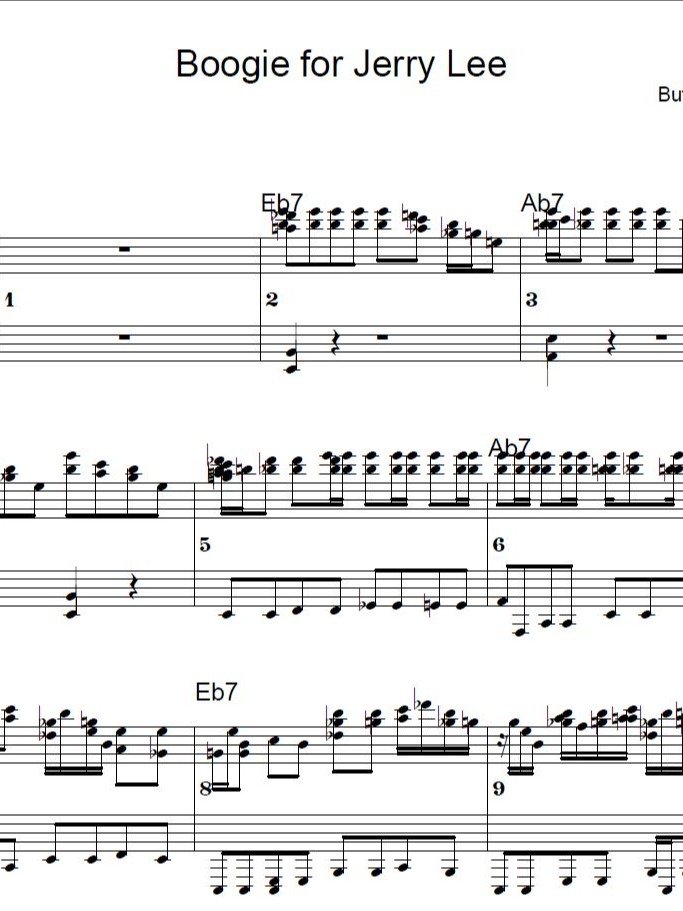 Boogie for Jerry Lee - Blues piano - Piano sheet music product image (1)