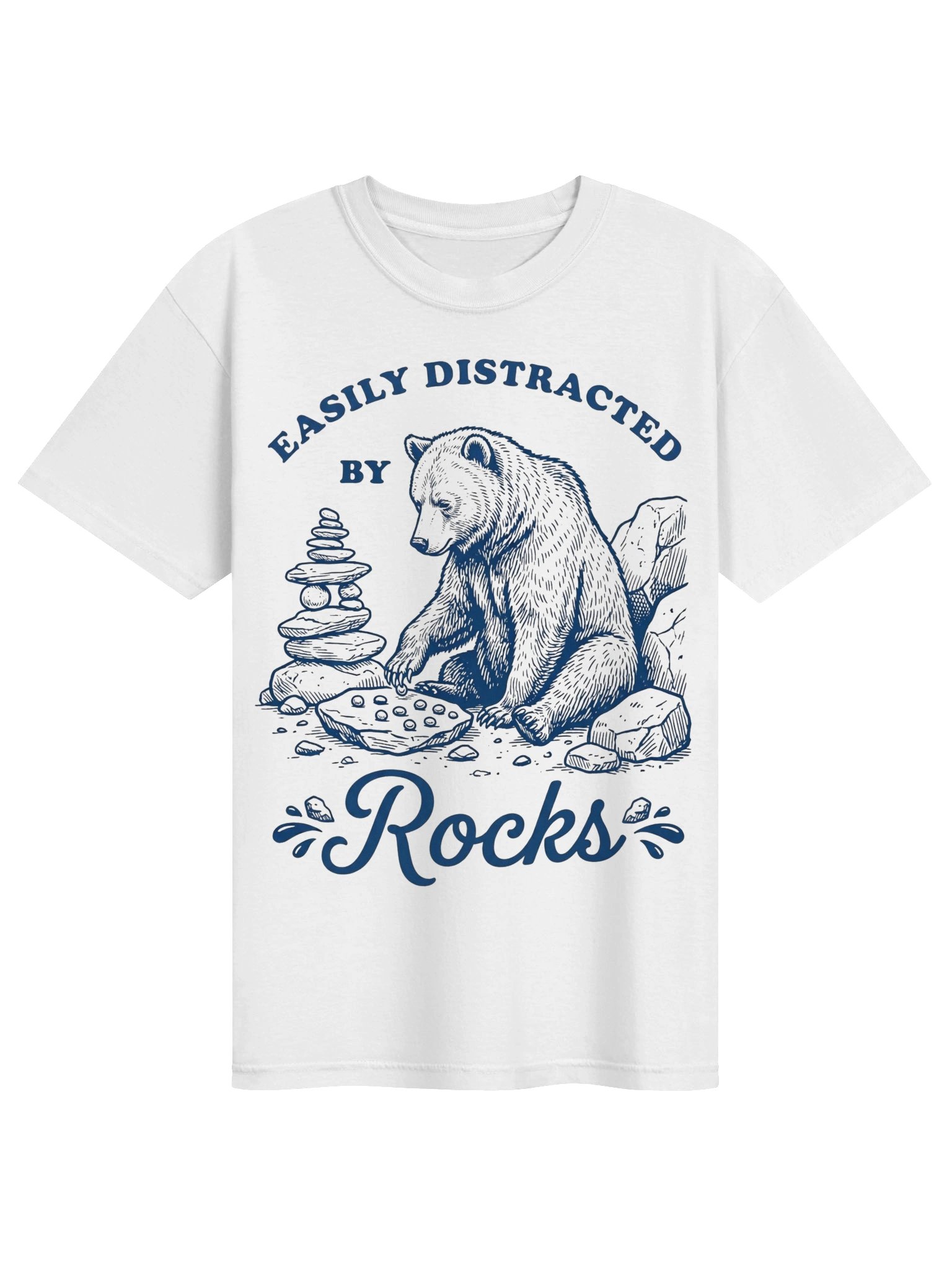 Easily Distracted By Rocks Funny Bear Nature utdoor T-shirt product image (1)