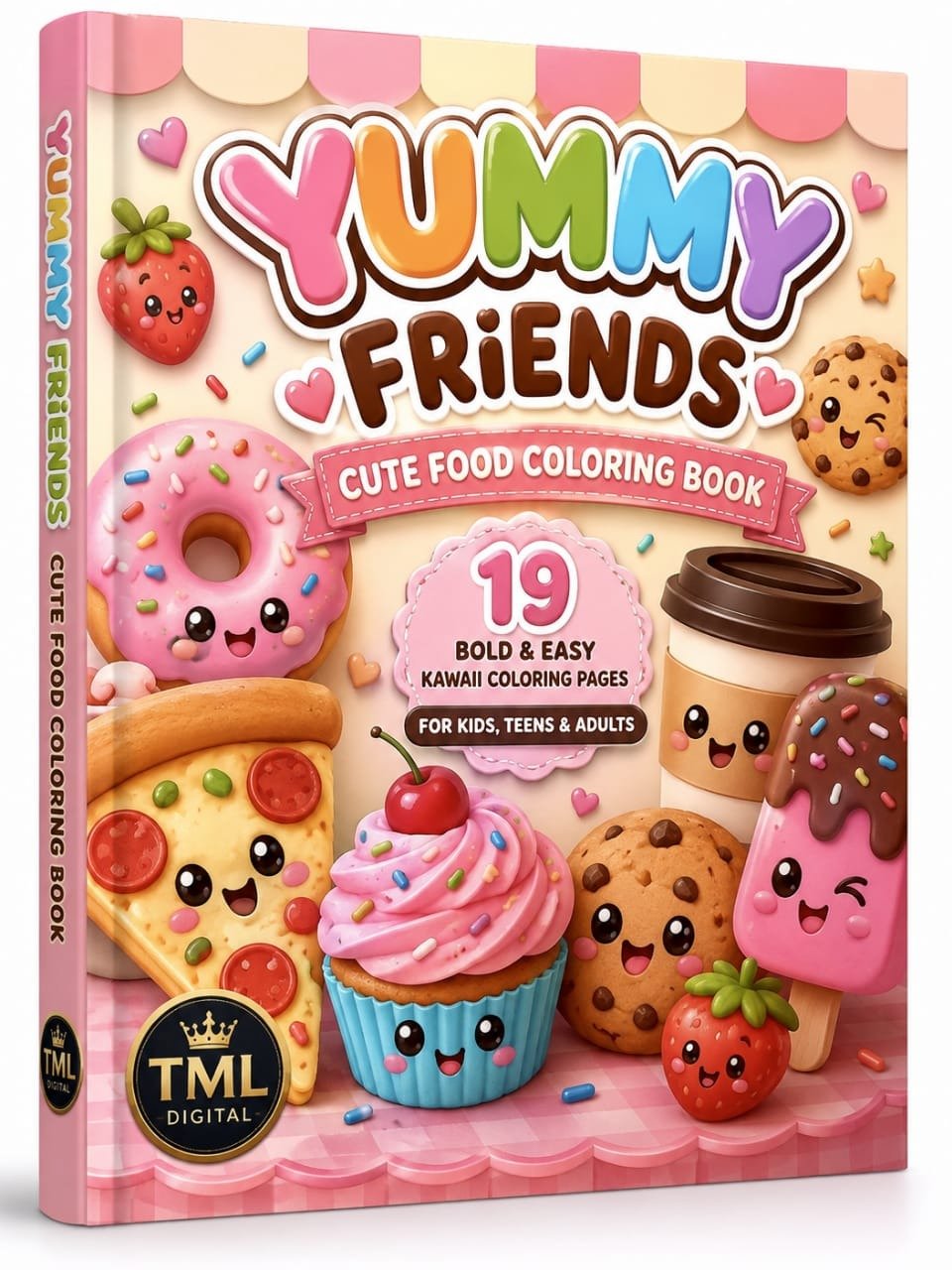 🍩 Yummy Friends: 19 Cute & Kawaii Food Coloring Pages product image (1)